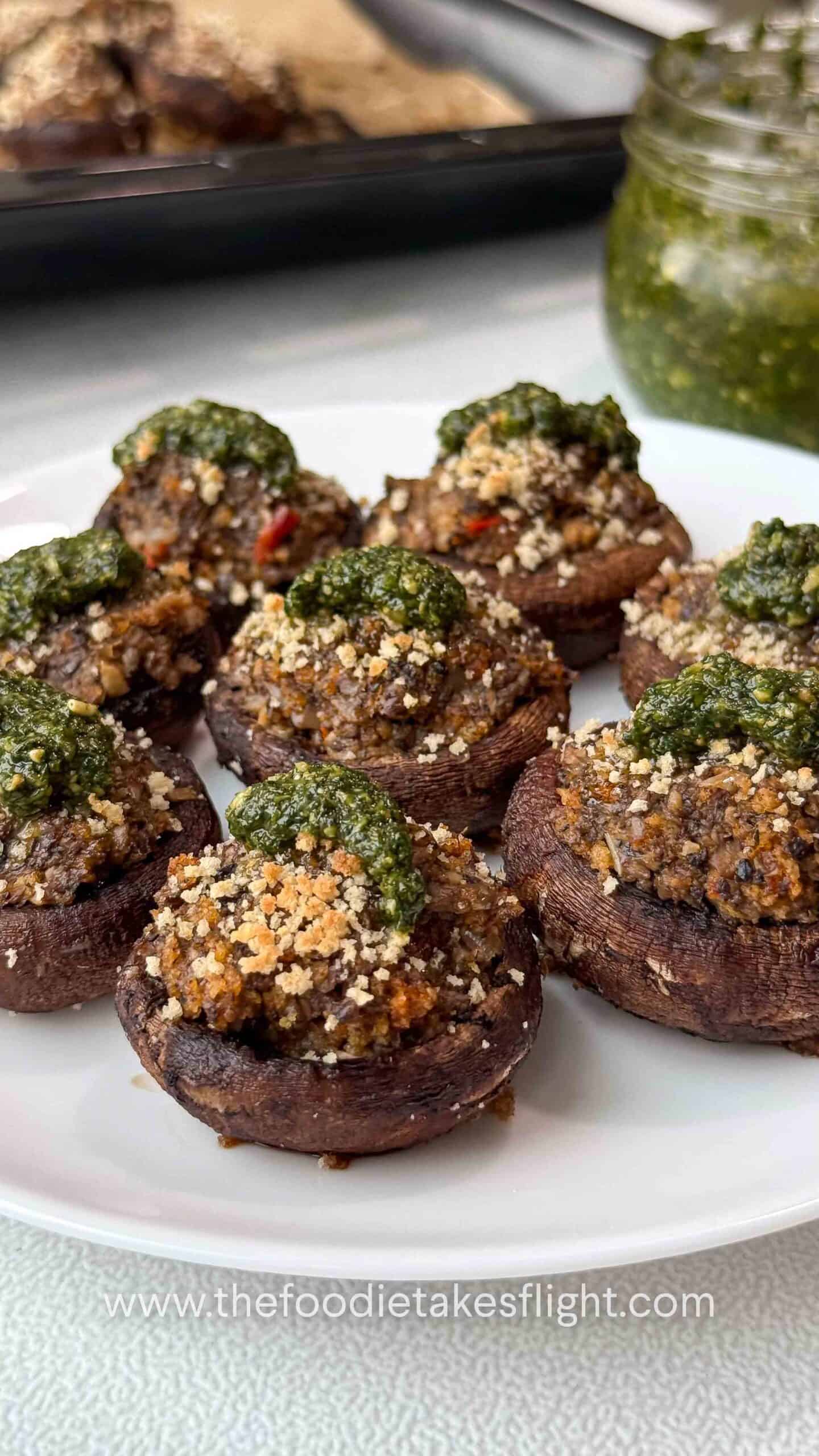 Simple Vegan Pesto Stuffed Mushrooms: Perfect Party Appetizer